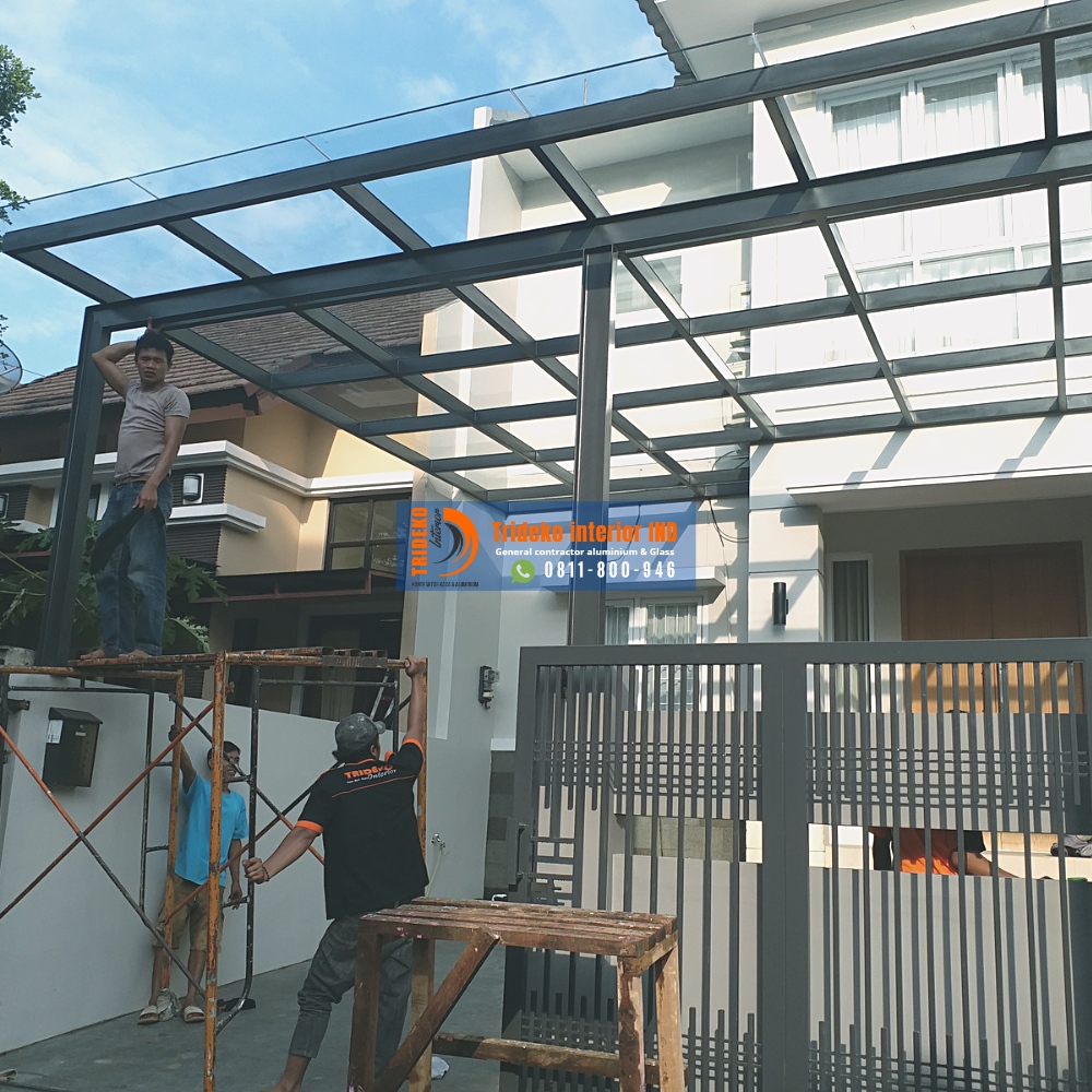 kanopi kaca tempered