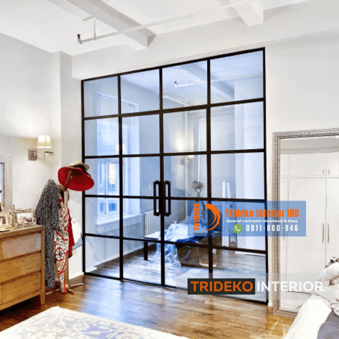 Partisi Kaca Tempered Aluminium