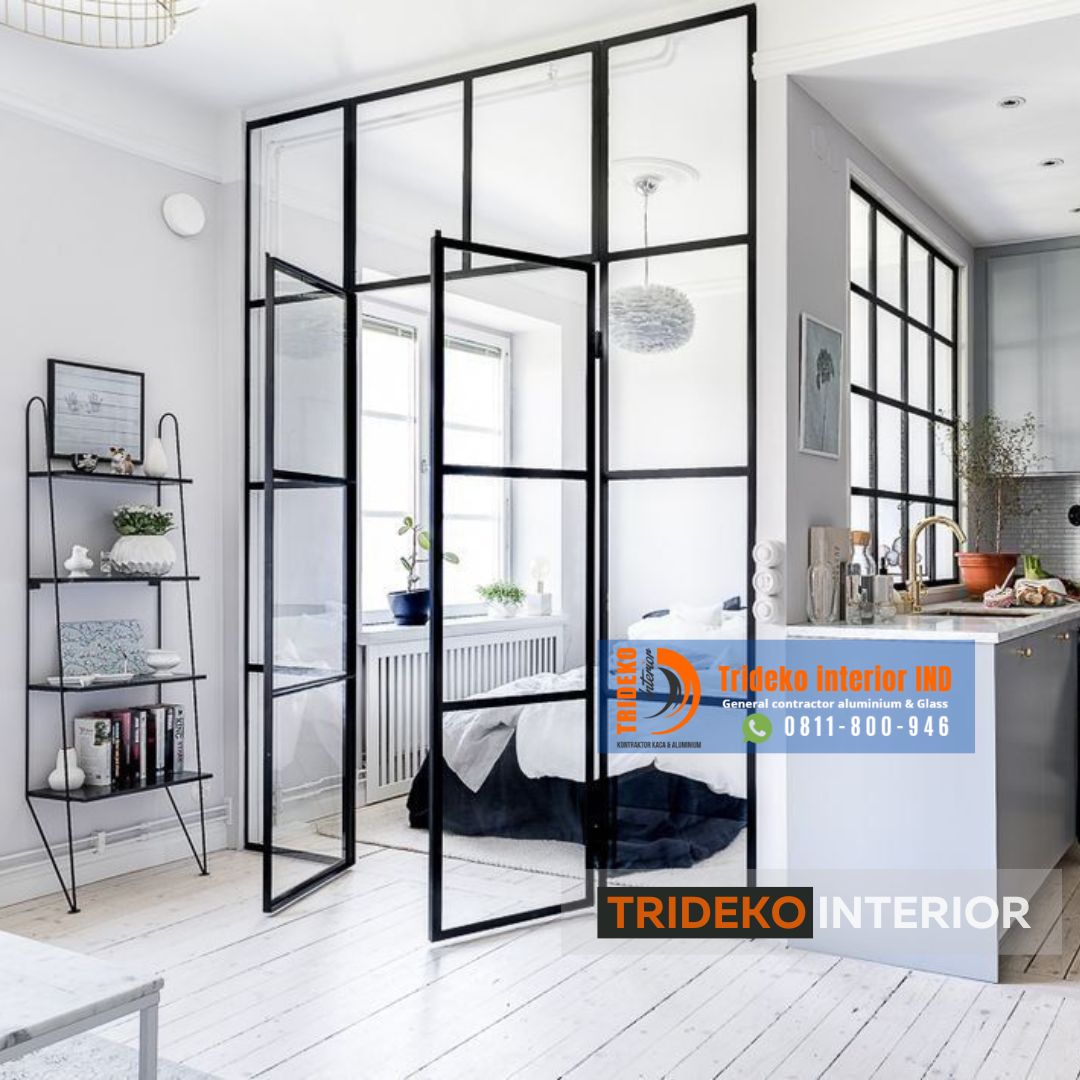 Partisi Kaca Tempered Aluminium