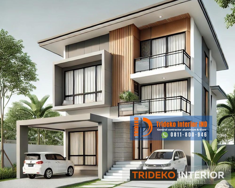 Rumah gaya Minimalis 2 Lantai dengan Balkon