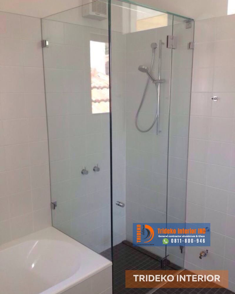 Sekat Kamar Mandi Kaca 1 Sekat Kamar Mandi Kaca