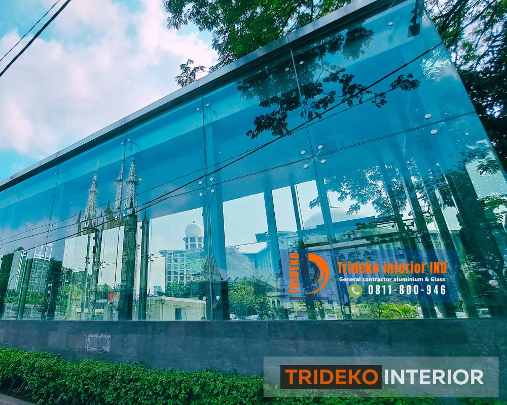 Fasad kaca Tempered spider fitting