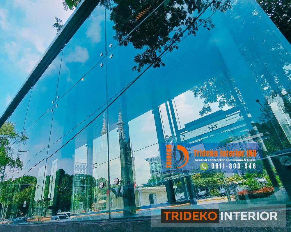 Fasad kaca Tempered spider fitting