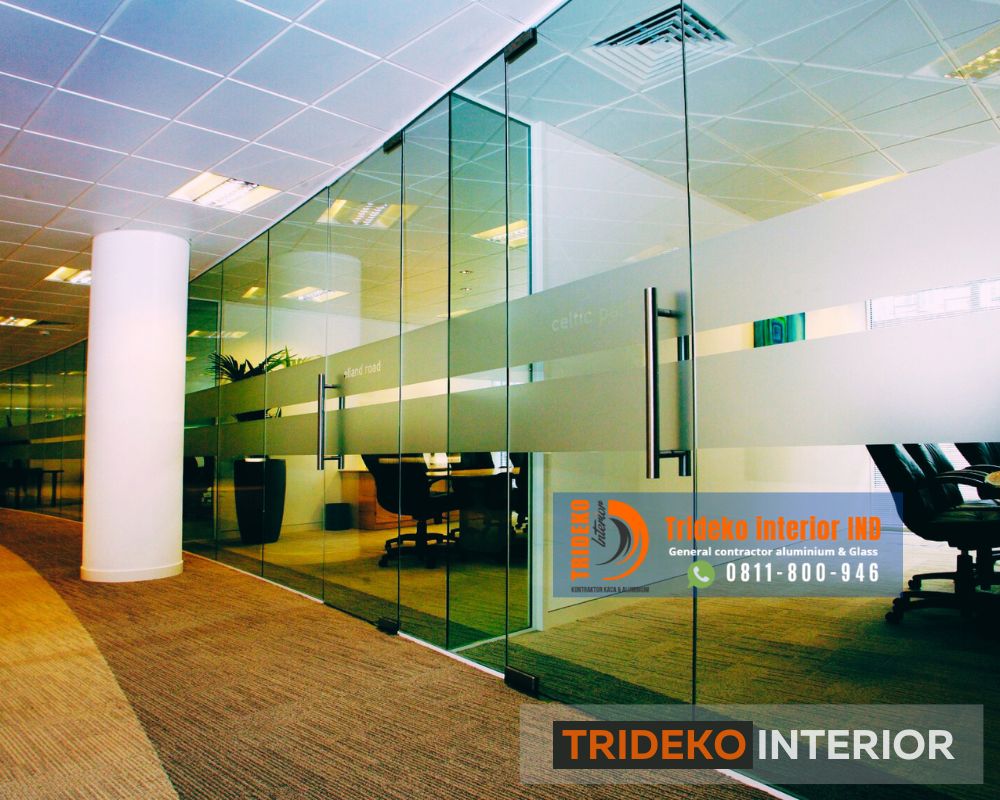 Partisi Frameless Kaca Tempered 10 mm