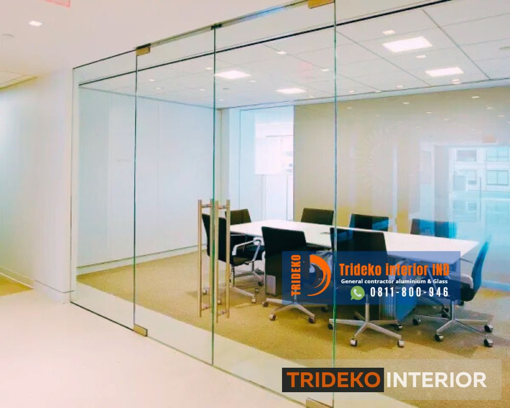 Partisi Frameless Kaca Tempered 10 mm