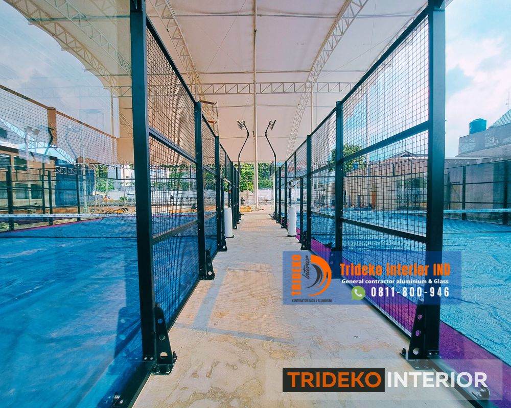 Partisi Kaca Lapangan Padel Premium