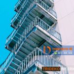 Tangga Darurat Besi untuk Gedung Tangga Darurat Besi untuk Gedung