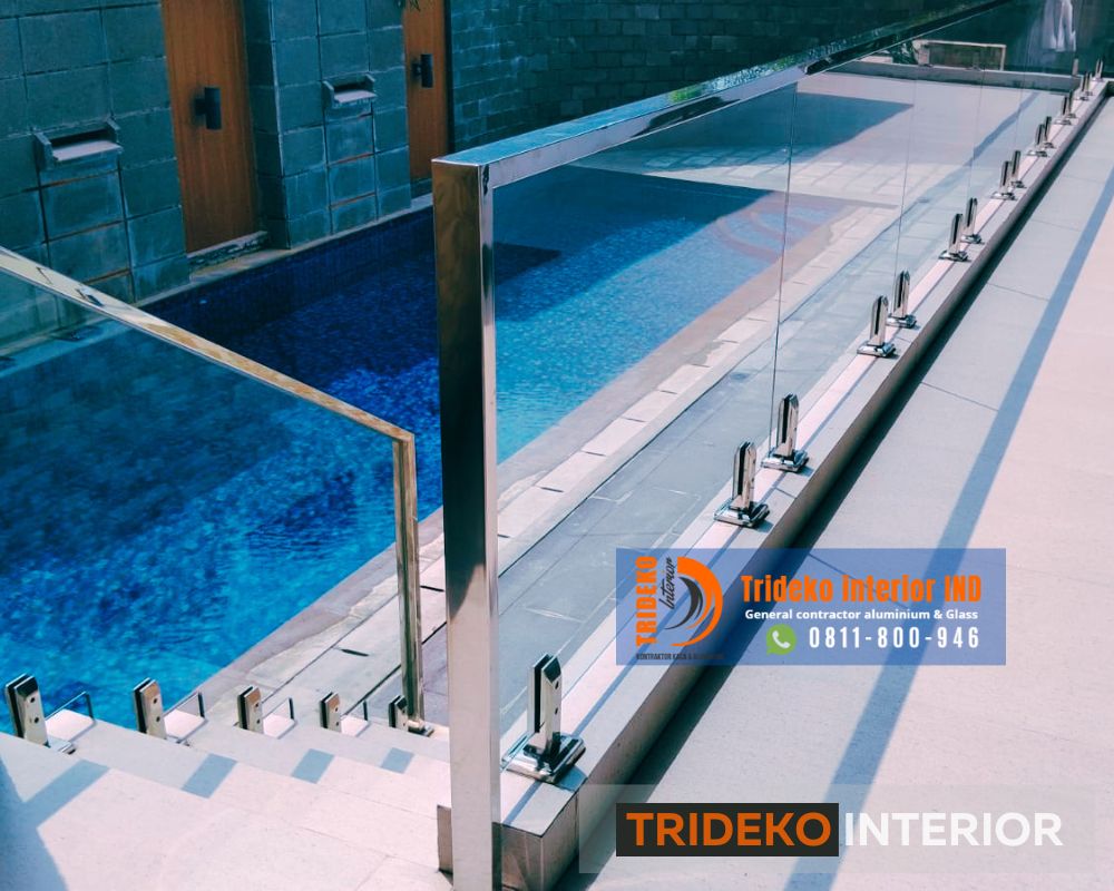 Railing Kaca Kolam Renang Minimalis