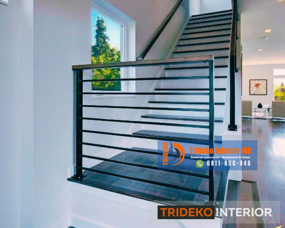 Model railing tangga minimalis Industrial