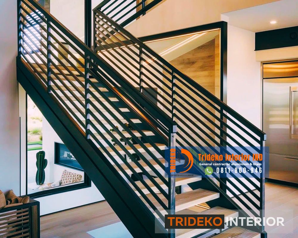 Model railing tangga minimalis Industrial