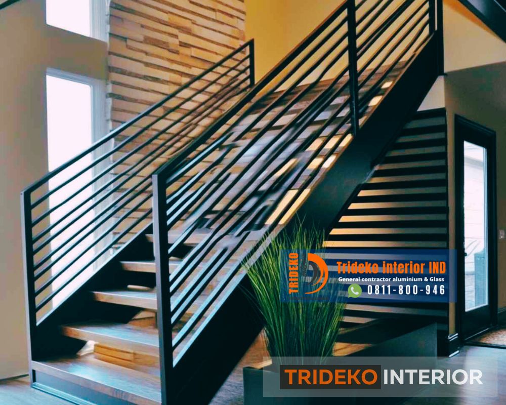 Model railing tangga minimalis Industrial