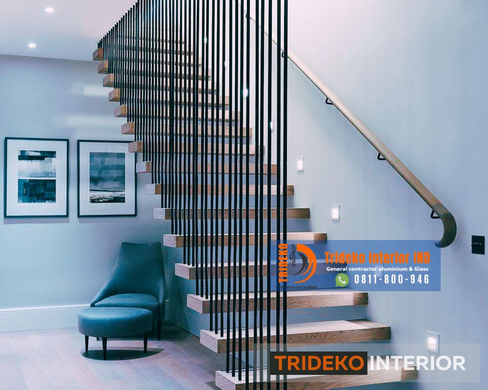 Model railing tangga minimalis Industrial