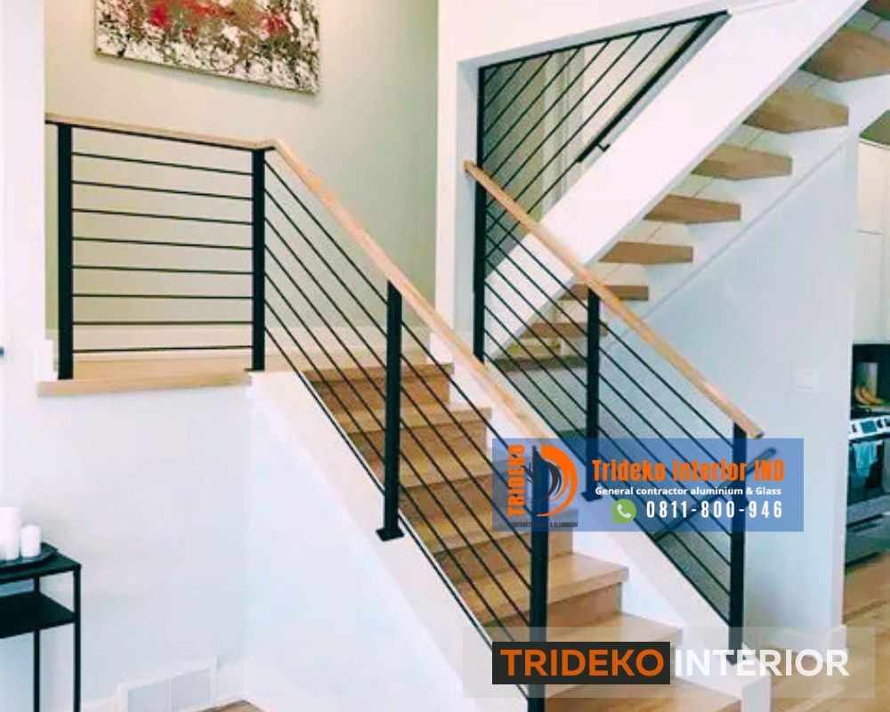 Model railing tangga minimalis Industrial