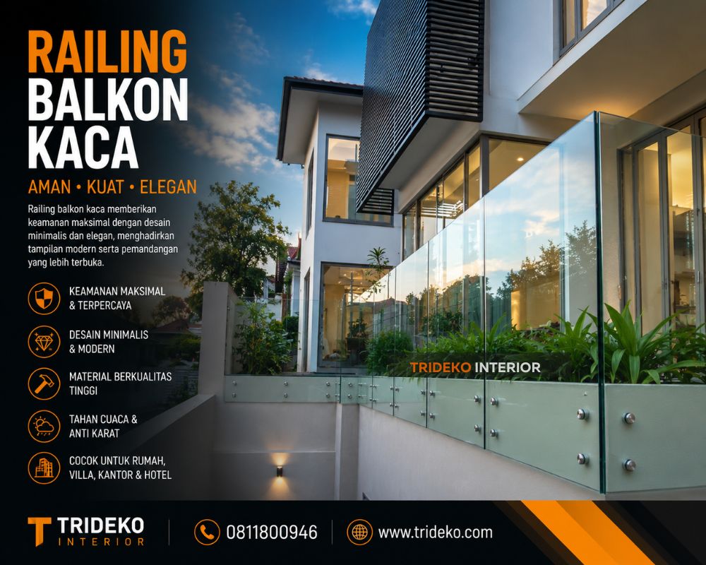 railing balkon kaca