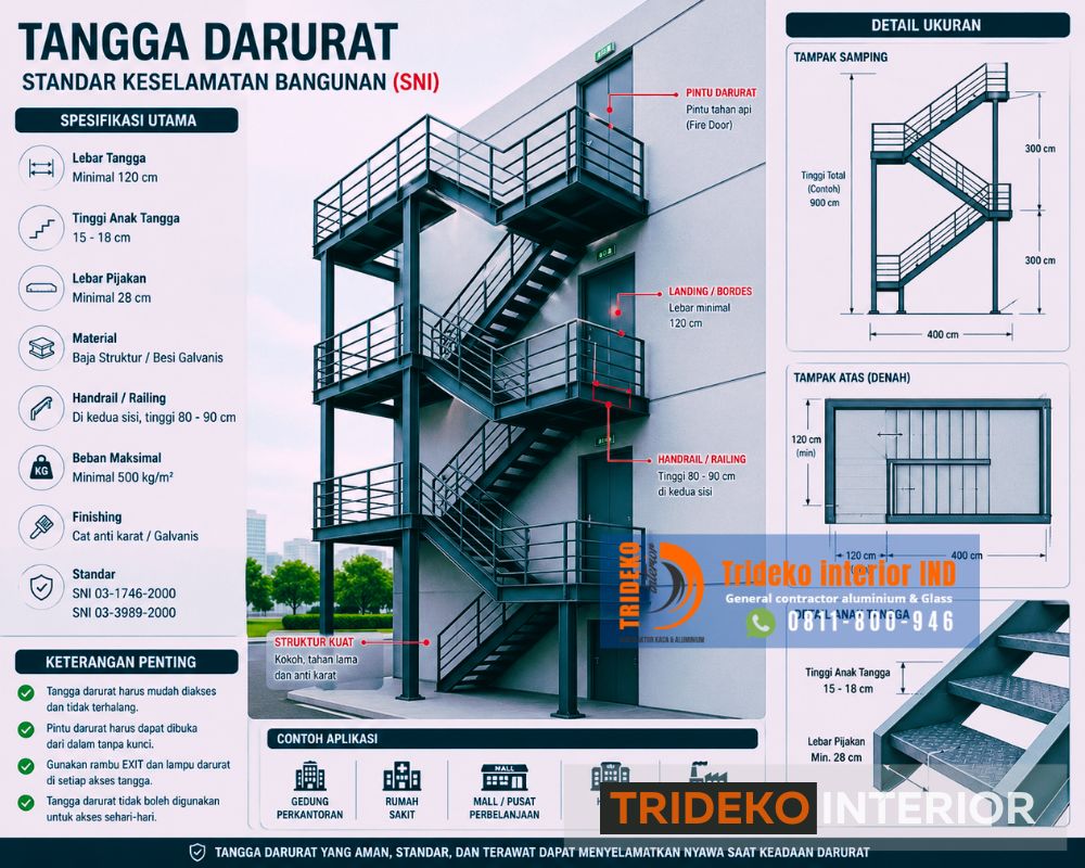 Standar Teknis Tangga Darurat Outdoor