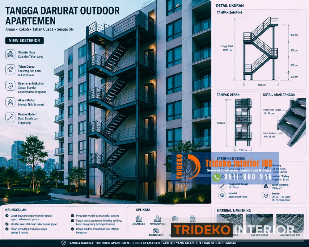 Standar Teknis Tangga Darurat Outdoor