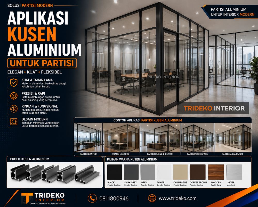 Aplikasi kusen aluminium