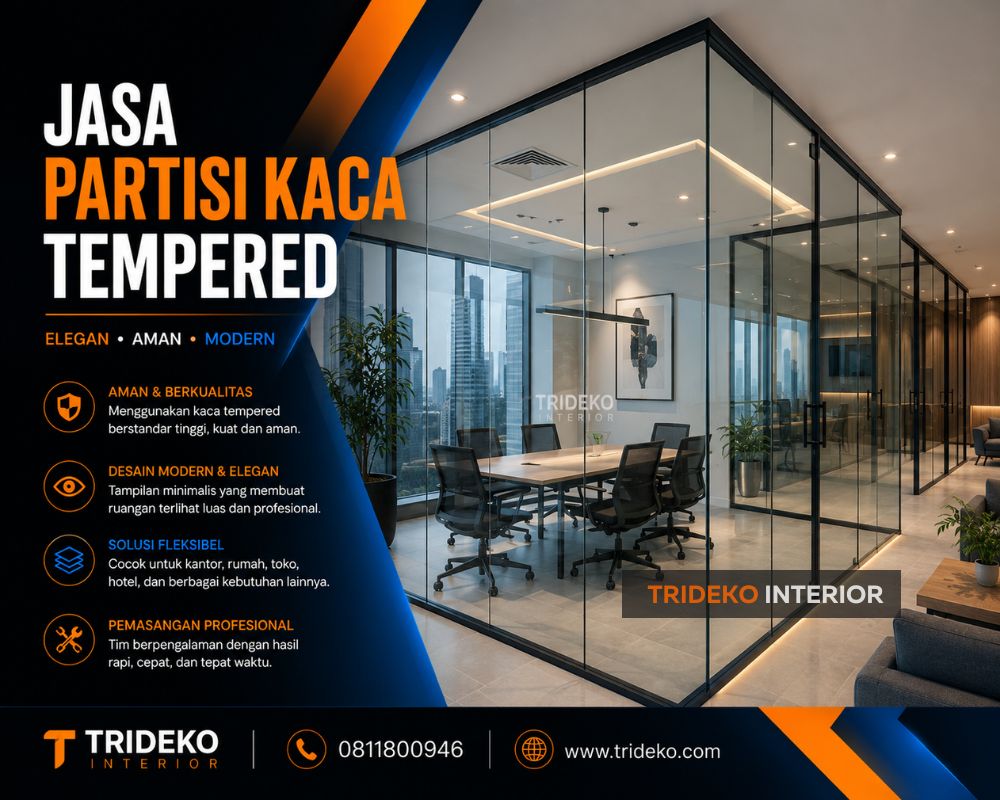 Jasa Partisi kaca Tempered