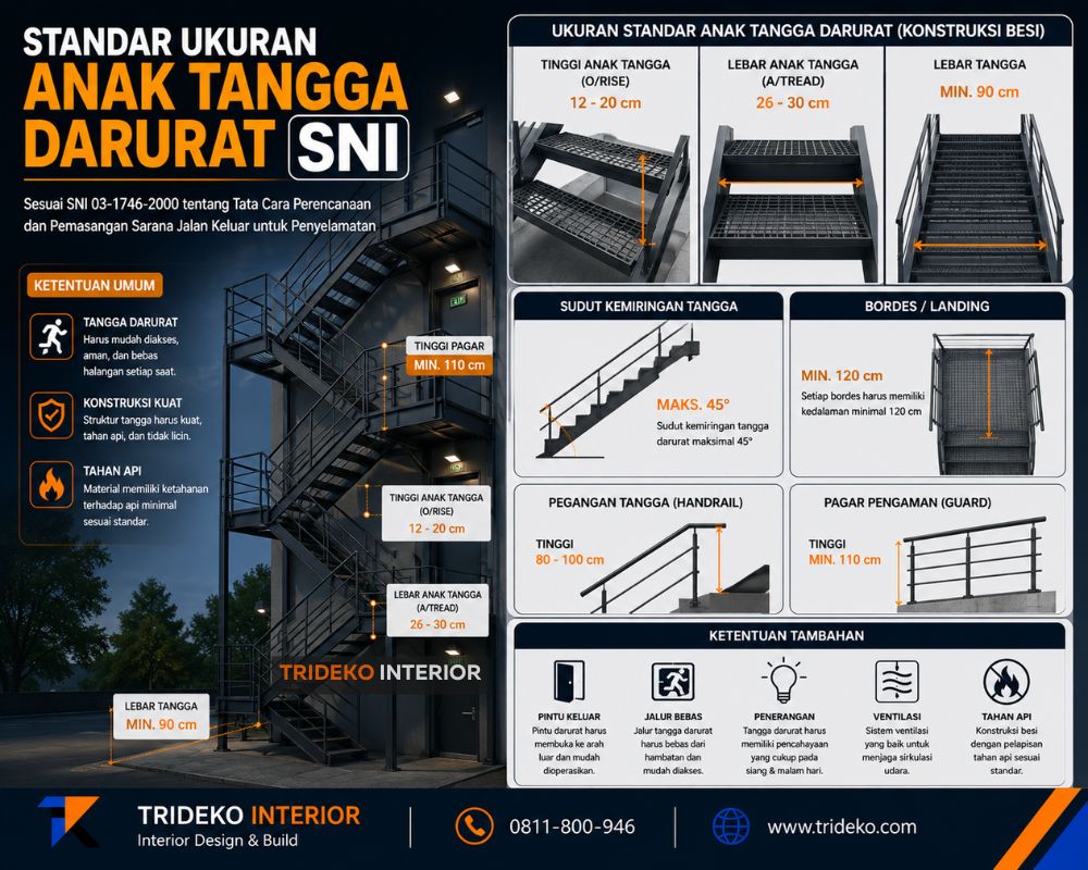 Ukuran standart Tangga Darurat